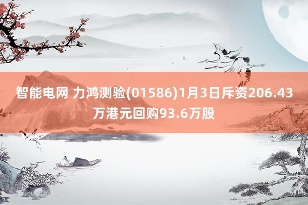 智能电网 力鸿测验(01586)1月3日斥资206.43万港元回购93.6万股