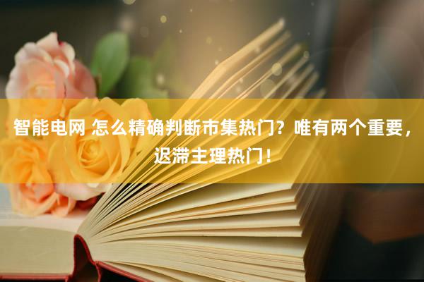 智能电网 怎么精确判断市集热门？唯有两个重要，迟滞主理热门！