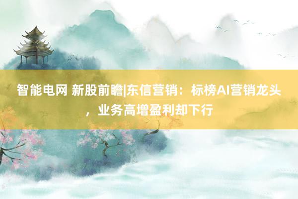 智能电网 新股前瞻|东信营销：标榜AI营销龙头，业务高增盈利却下行