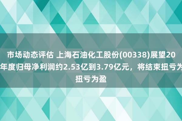 市场动态评估 上海石油化工股份(00338)展望2024年度归母净利润约2.53亿到3.79亿元，将结束扭亏为盈