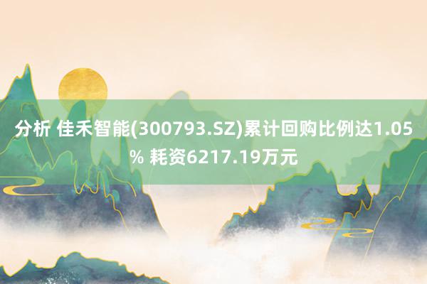 分析 佳禾智能(300793.SZ)累计回购比例达1.05% 耗资6217.19万元