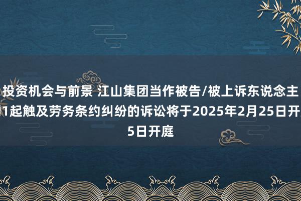 投资机会与前景 江山集团当作被告/被上诉东说念主的1起触及劳务条约纠纷的诉讼将于2025年2月25日开庭