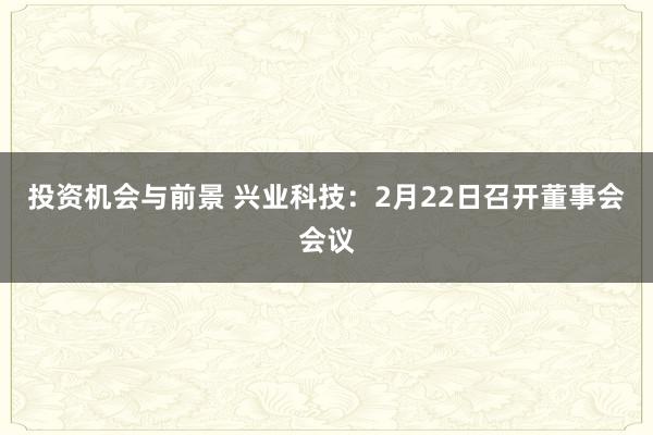 投资机会与前景 兴业科技：2月22日召开董事会会议