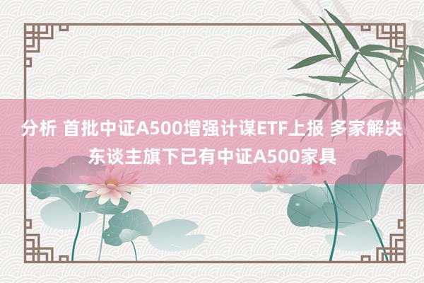 分析 首批中证A500增强计谋ETF上报 多家解决东谈主旗下已有中证A500家具