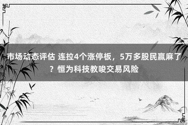 市场动态评估 连拉4个涨停板，5万多股民赢麻了？恒为科技教唆交易风险