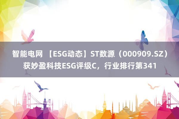 智能电网 【ESG动态】ST数源（000909.SZ）获妙盈科技ESG评级C，行业排行第341