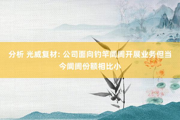 分析 光威复材: 公司面向钓竿阛阓开展业务但当今阛阓份额相比